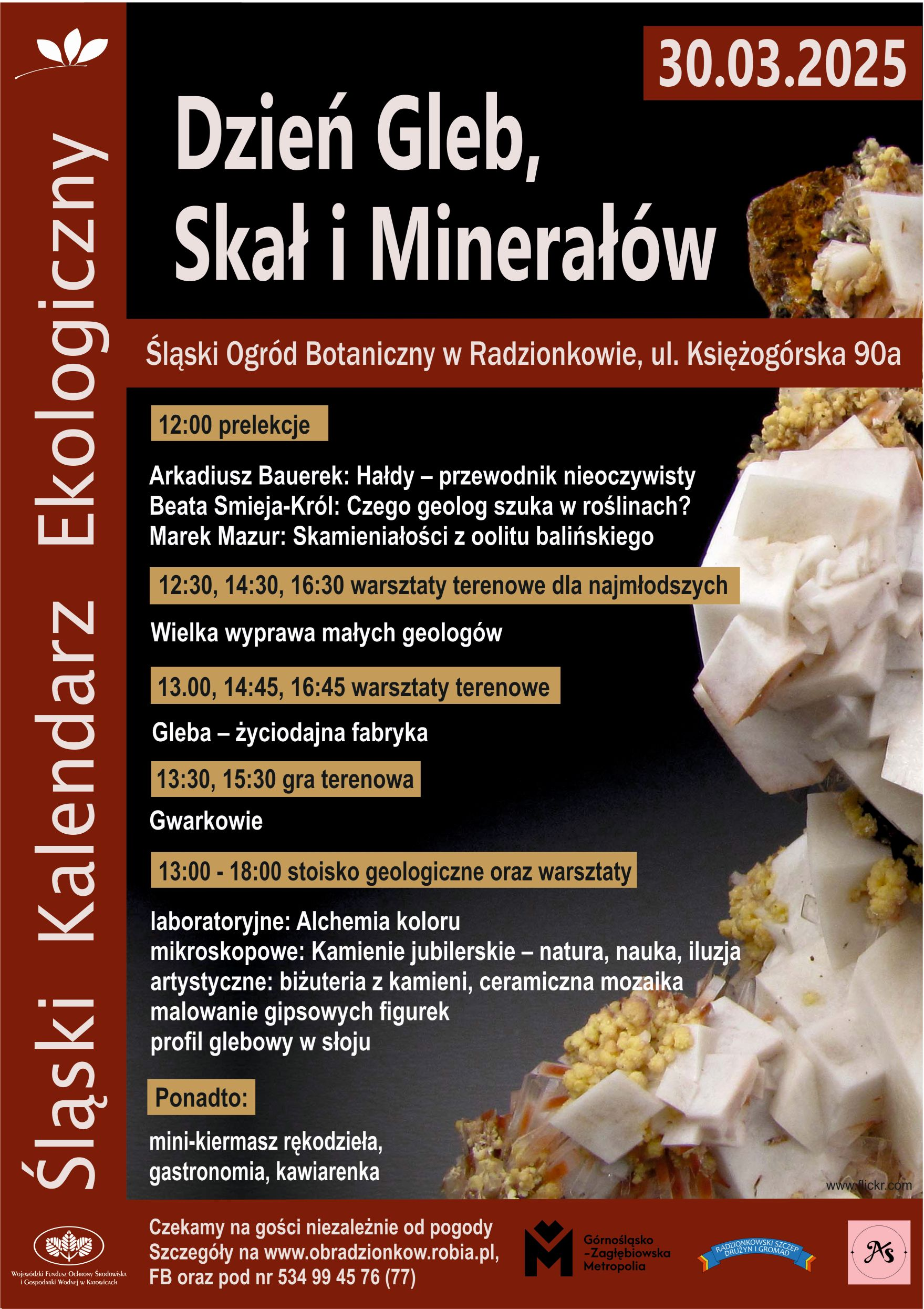 Plakat informacyjny "Dzień Gleb, Skał i Minerałów"